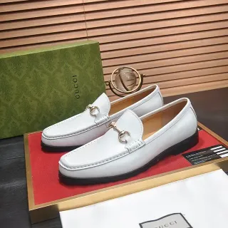 Gucci Horsebit 1955 White Leather Horsebit Loafers