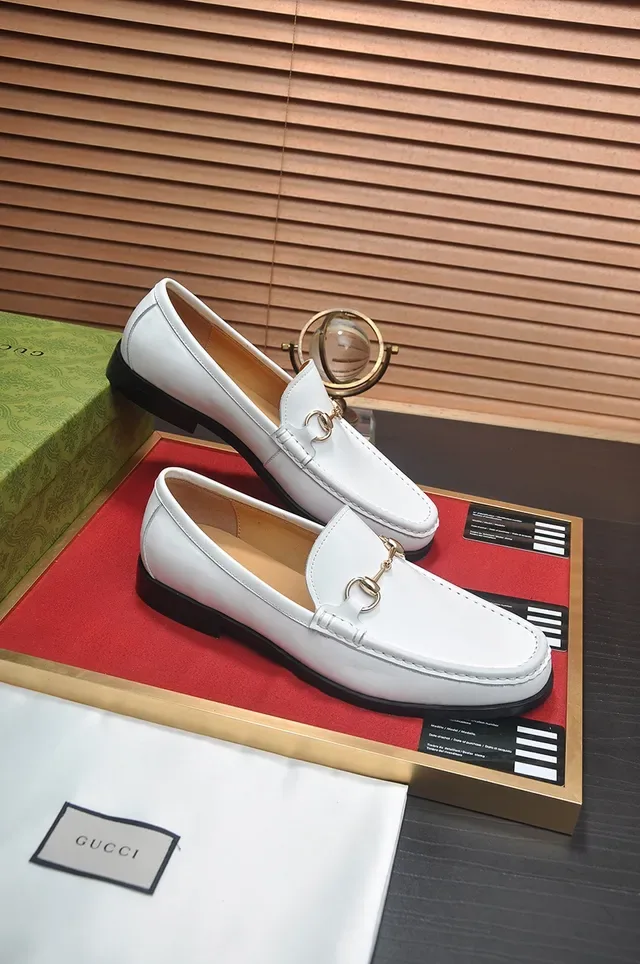 Gucci Horsebit 1955 White Leather Horsebit Loafers 4