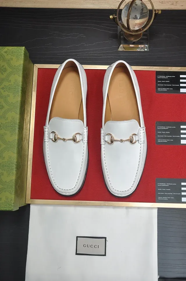 Gucci Horsebit 1955 White Leather Horsebit Loafers 5