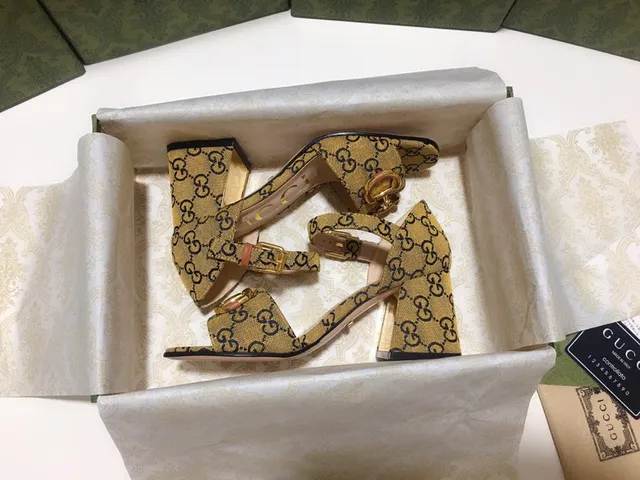 Gucci Horsebit 1955 Sandales Gladiator Jaunes GG Monogram 8