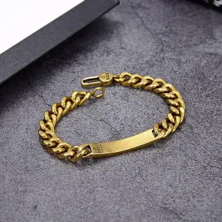 Gucci ID Bracelet Gold-Tone Curb-Link Chain Bracelet