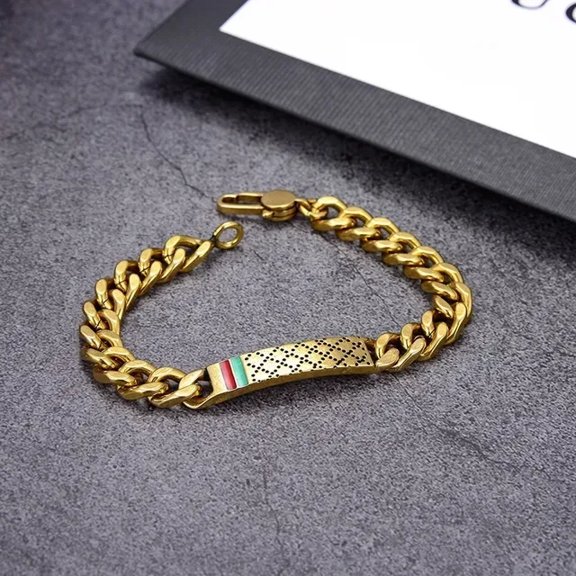 Gucci ID Bracelet Gold-Tone Curb-Link Chain Bracelet 3