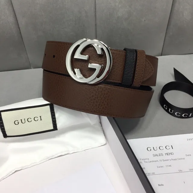 Gucci Interlocking G Belt Black and Brown Leather Belt 2