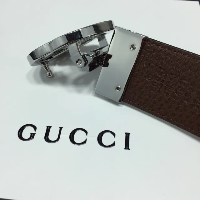 Gucci Interlocking G Belt Black and Brown Leather Belt 3
