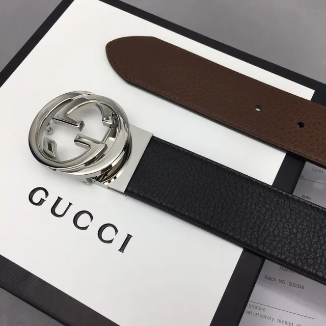 Gucci Interlocking G Belt Black and Brown Leather Belt 8