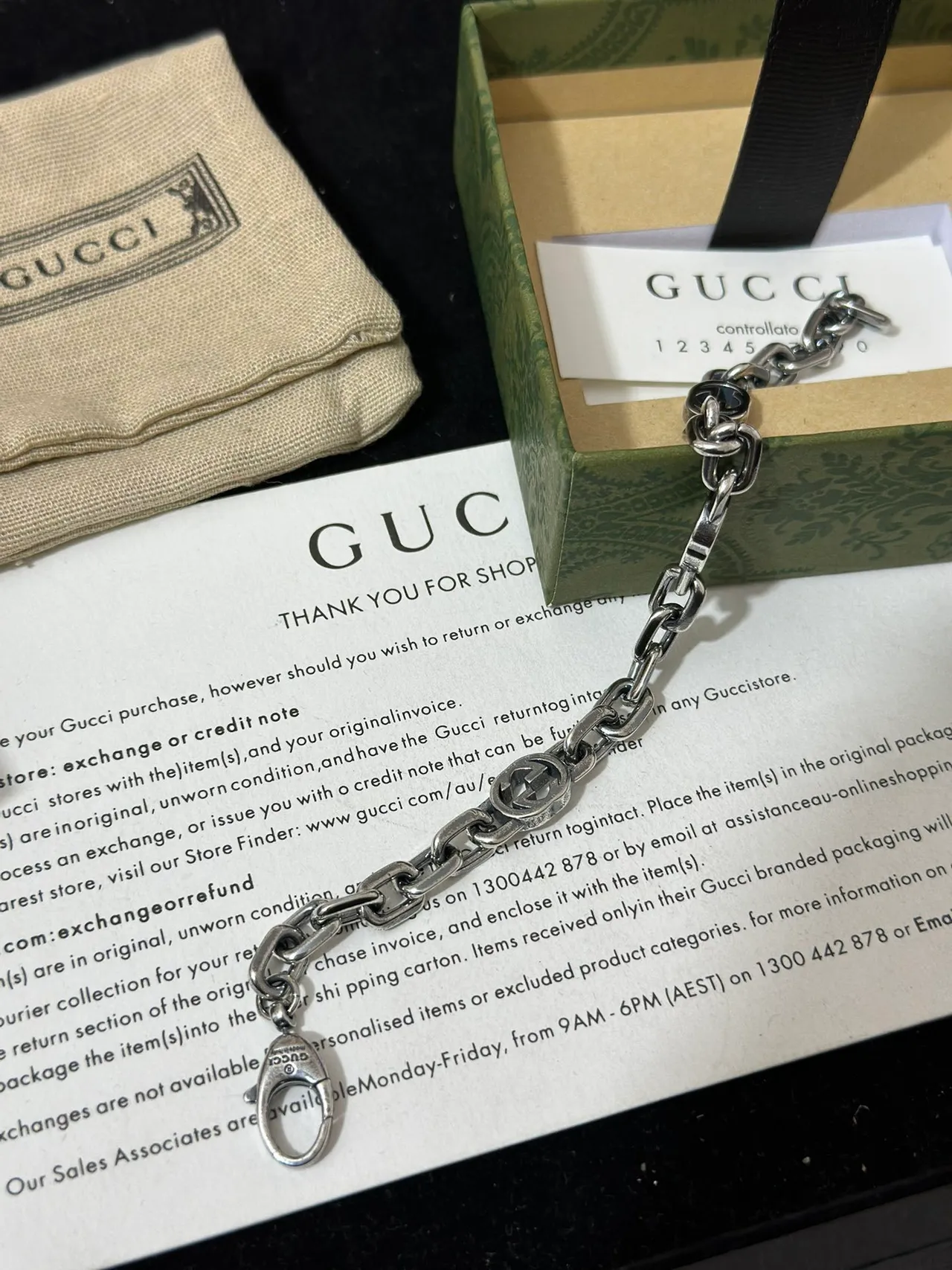 Gucci Interlocking G Chain Silver-Tone Bracelet 2