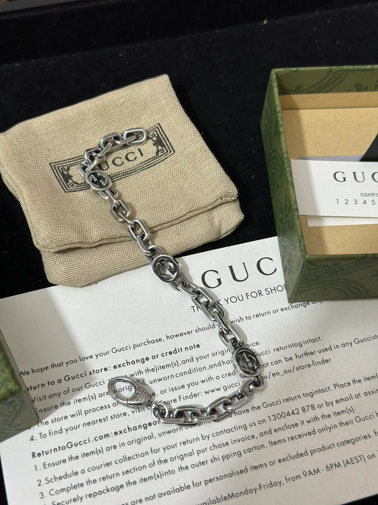 Gucci Interlocking G Chain Silver-Tone Bracelet 9
