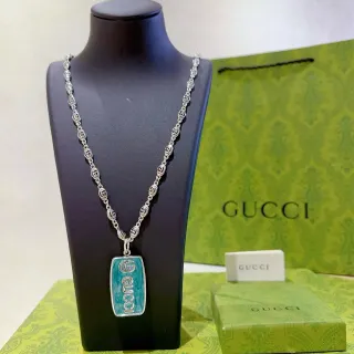 Gucci Interlocking G Enamel Pendant Necklace