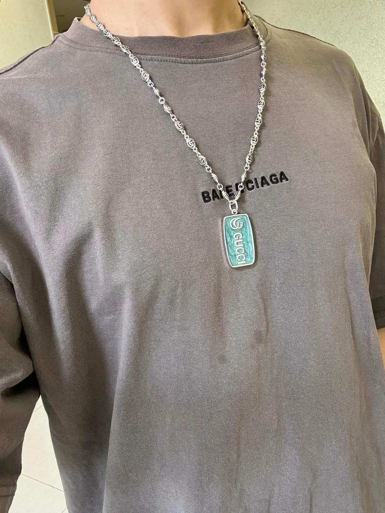 Gucci Interlocking G Enamel Pendant Necklace 3