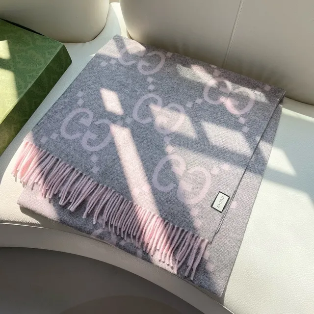 Gucci Interlocking G Monogram Gradient Cashmere Scarf 5