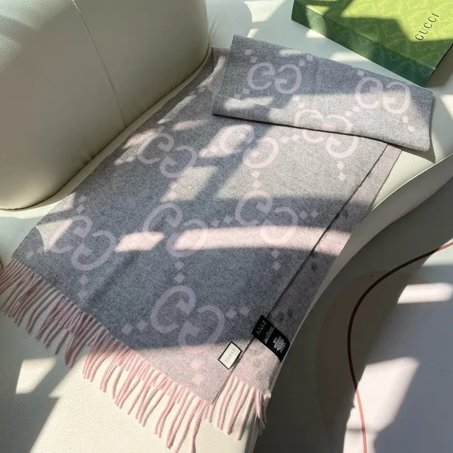 Gucci Interlocking G Monogram Gradient Cashmere Scarf 6