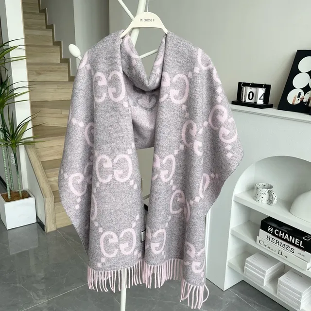 Gucci Interlocking G Monogram Gradient Cashmere Scarf 7