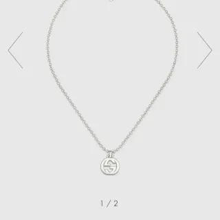 Gucci Interlocking G Pure Silver Beaded Chain Necklace