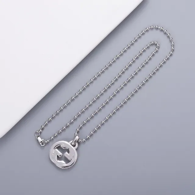 Gucci Interlocking G Pure Silver Beaded Chain Necklace 5