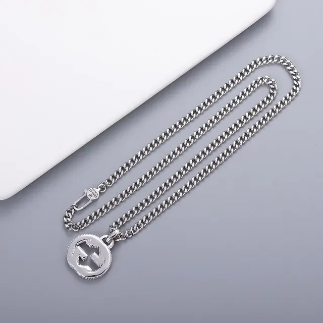 Gucci Interlocking G Pure Silver Beaded Chain Necklace 6