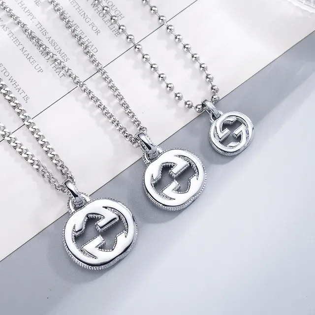 Gucci Interlocking G Pure Silver Beaded Chain Necklace 8