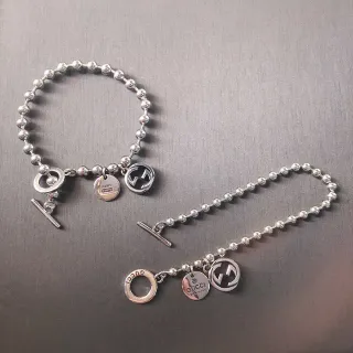 Gucci Interlocking G Pulseira com Corrente de Bolas Prateada e Fecho de Palanca