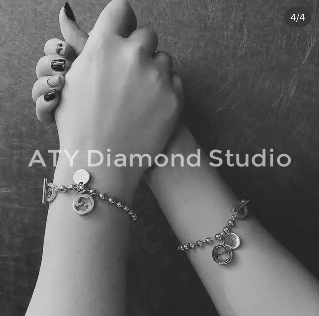 Gucci Interlocking G Silver Ball-Chain Toggle Clasp Bracelet 8
