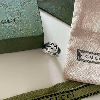 Gucci Interlocking GG Silver-Tone Ring