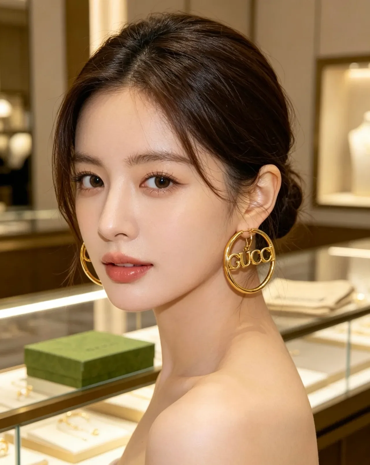 Gucci Logo Hoop Gold Hoops Polished Earrings 5