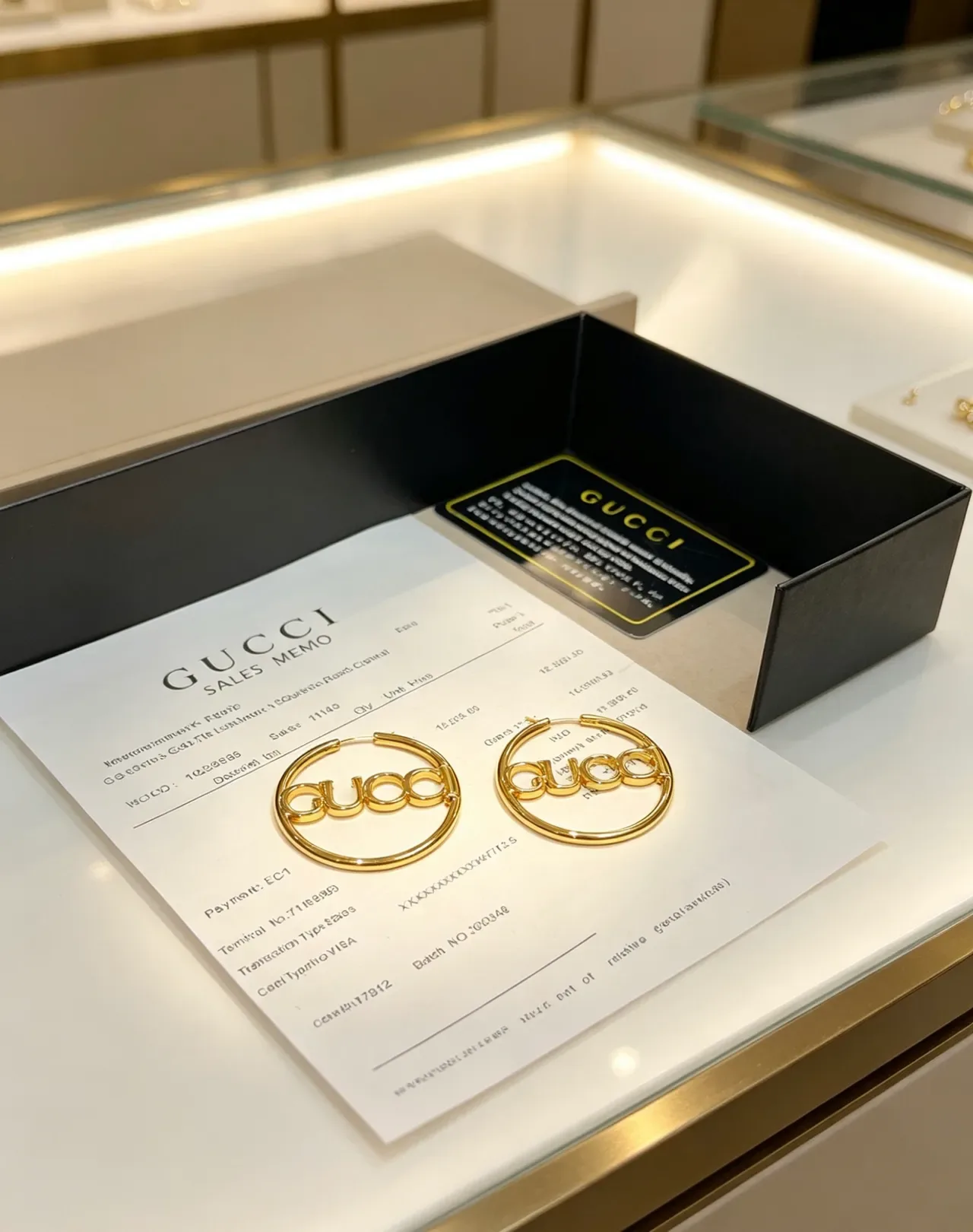 Gucci Logo Hoop Gold Hoops Polished Earrings 6