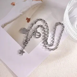 Gucci Multi-Charm Silver Curb Chain Necklace