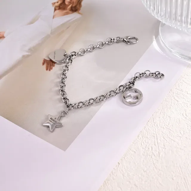 Gucci Multi-Charm Silver Curb Chain Necklace 4