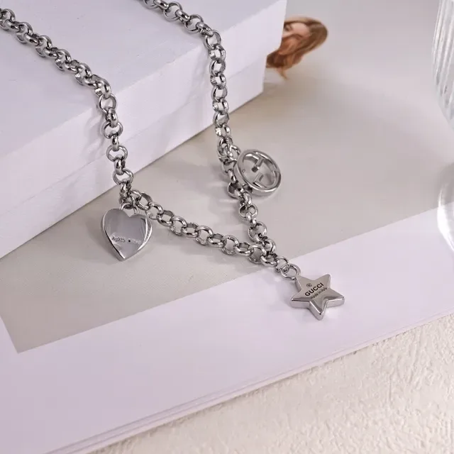 Gucci Multi-Charm Silver Curb Chain Necklace 7