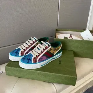 Gucci Multicolor GG Monogram Canvas Paneling Lifestyle Sneakers