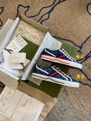 Gucci Navy Green GG Monogram Canvas Low-Top Lace-Up Lifestyle Sneakers 4