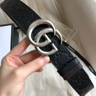 Gucci Ophidia Black Embossed GG Leather Belt