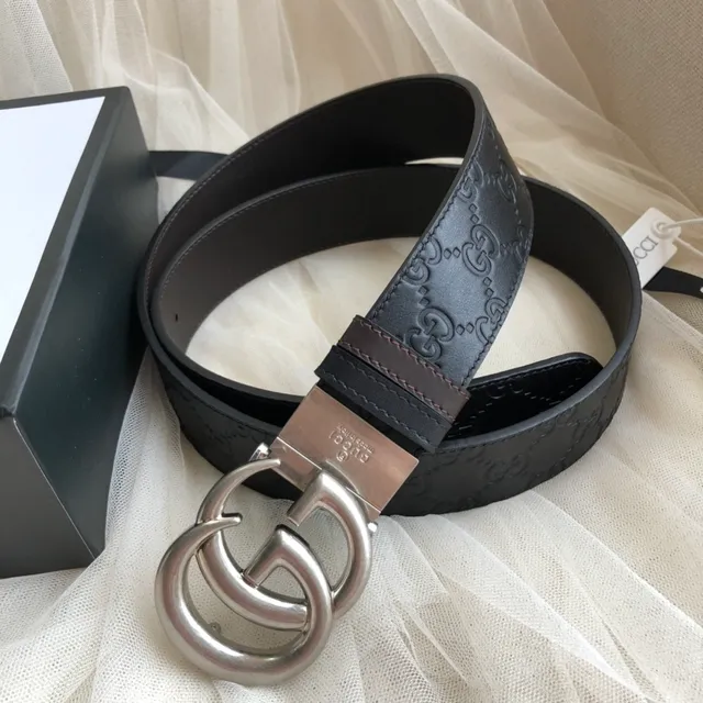 Gucci Ophidia Black Embossed GG Leather Belt 5