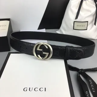 Gucci Ophidia काली उभरी हुई GG चमड़े की बेल्ट