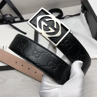 Gucci Ophidia Black GG-Embossed Leather Belt
