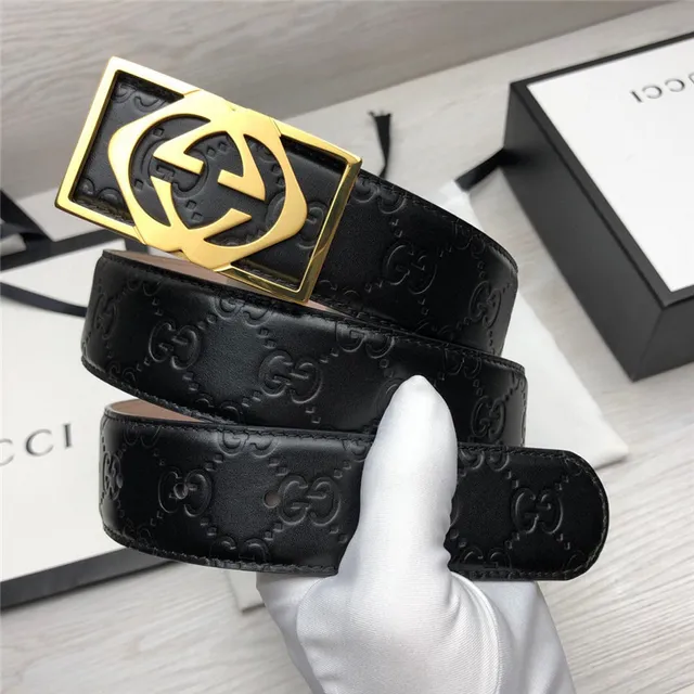 Gucci Ophidia Black GG-Embossed Leather Belt 4
