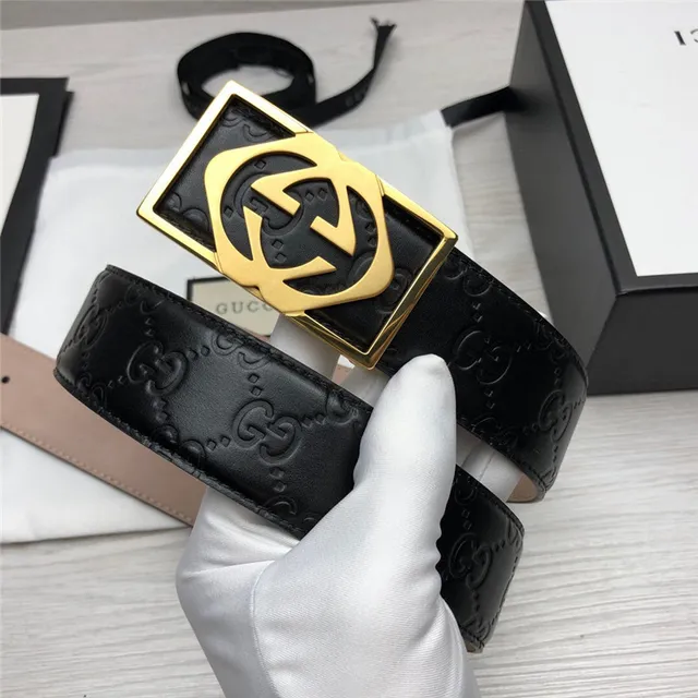Gucci Ophidia Black GG-Embossed Leather Belt 5