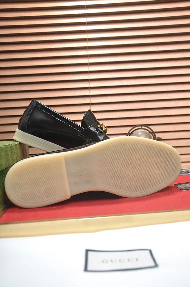 Gucci Ophidia Black Patent Leather Gold Chain Loafers 5