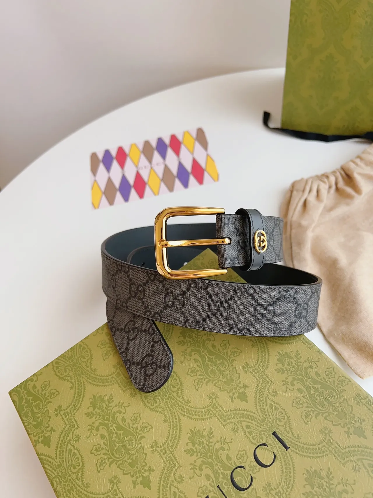 Gucci Ophidia GG Monogram Leather Belt 2