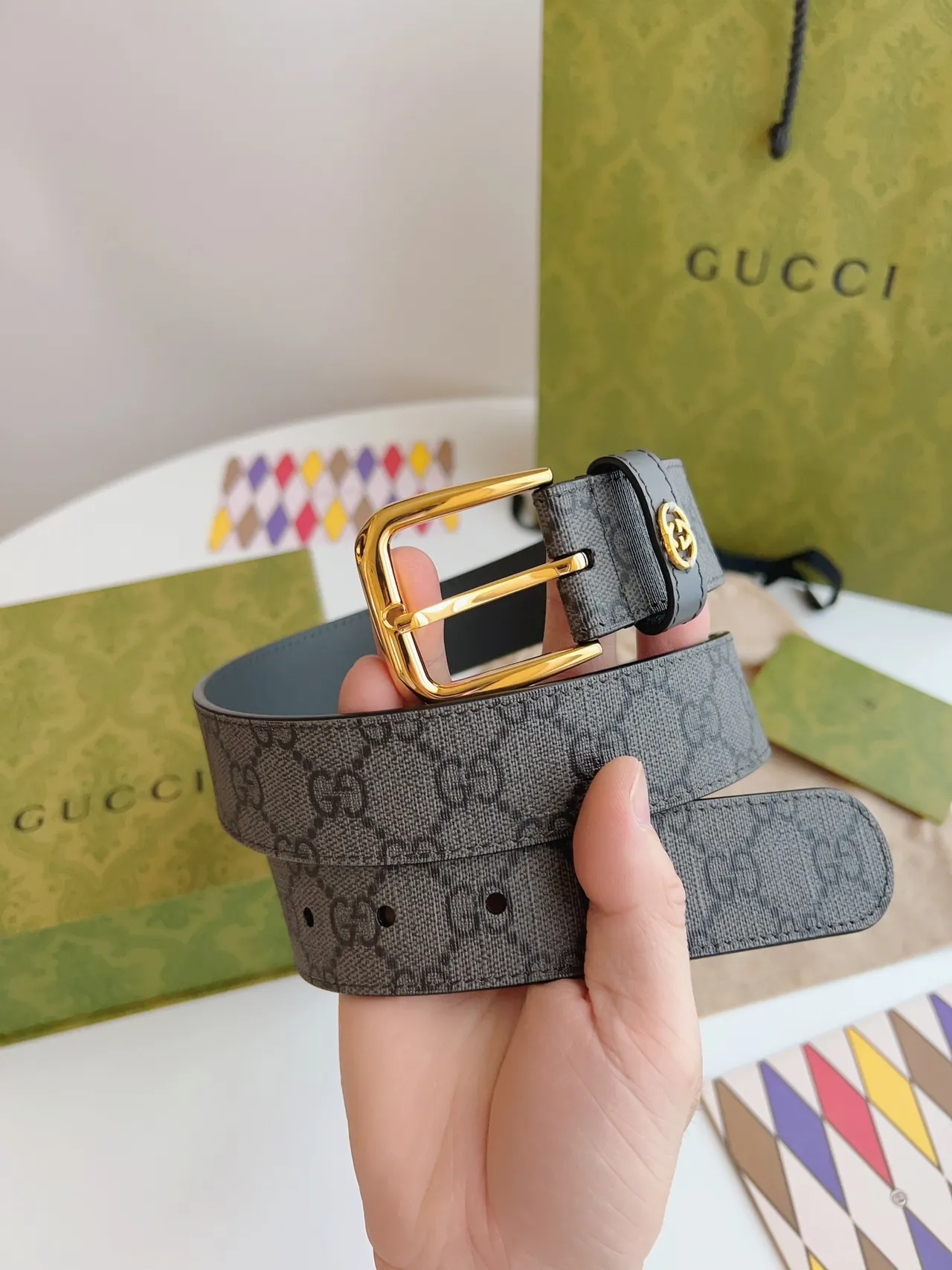 Gucci Ophidia GG Monogram Leather Belt 7