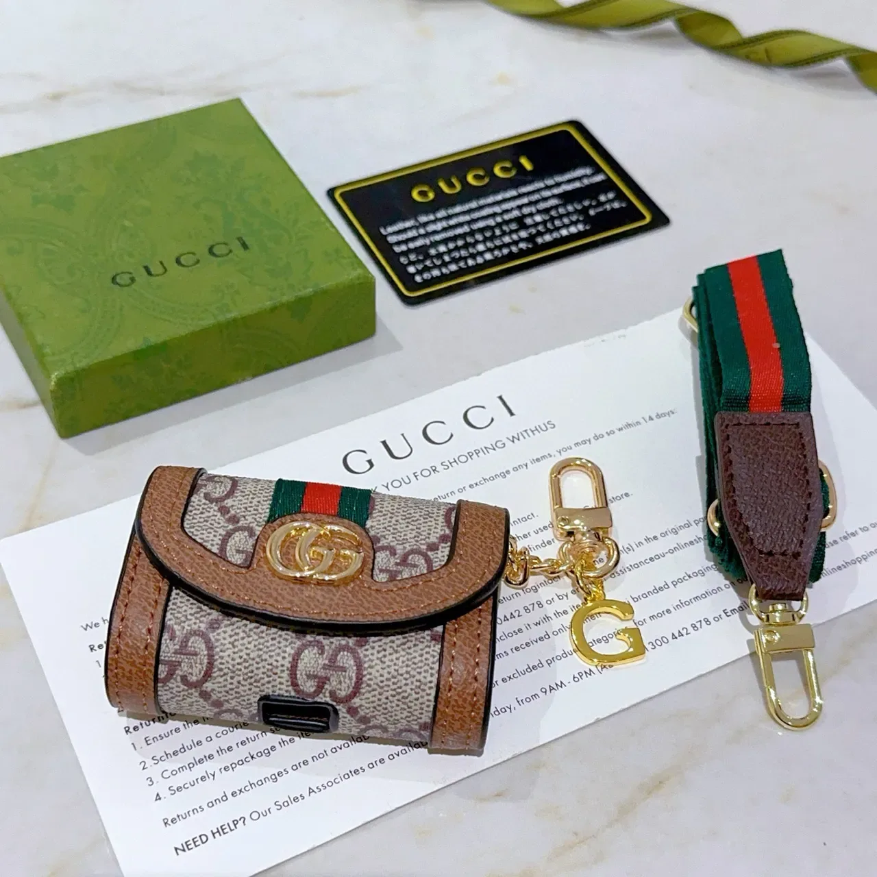 Gucci Ophidia GG Monogram Web Flap Short Wallet 2