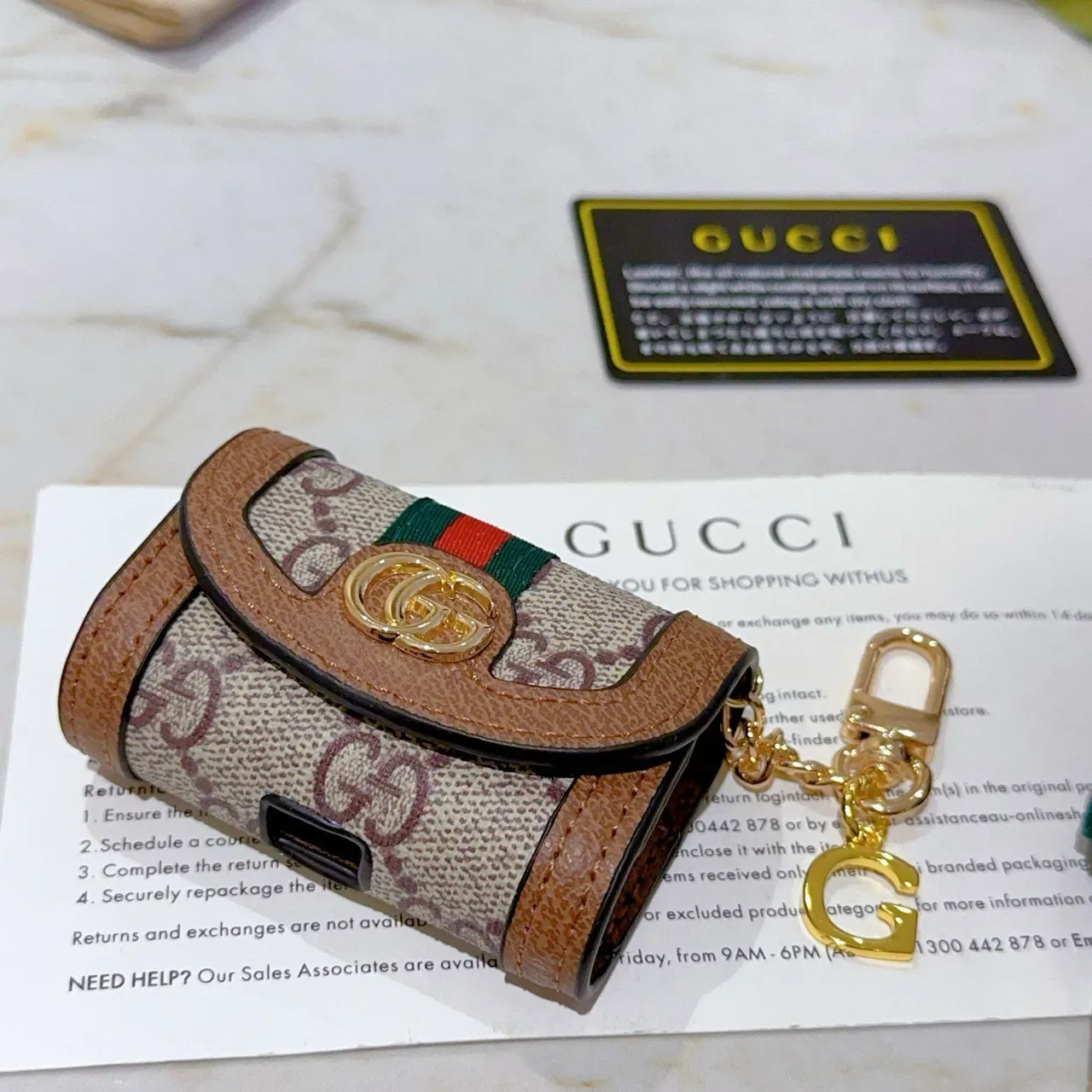 Gucci Ophidia GG Monogram Web Flap Short Wallet 3