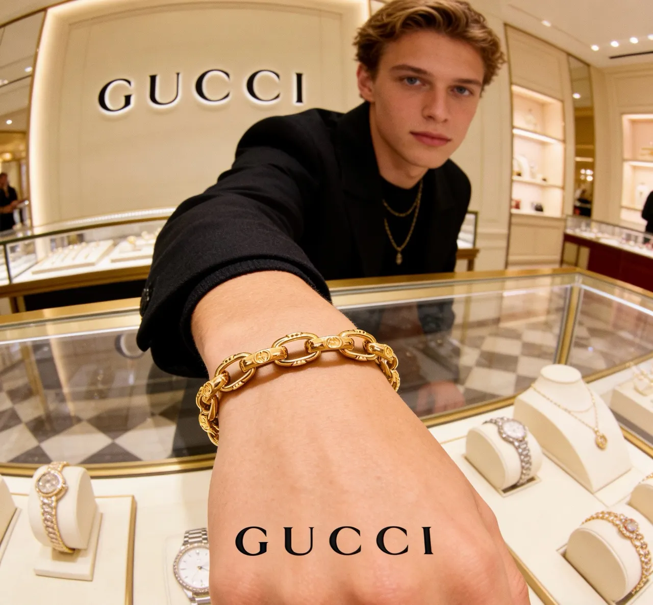 Gucci Ophidia Gold-Tone Interlocking G Link Bracelet 4