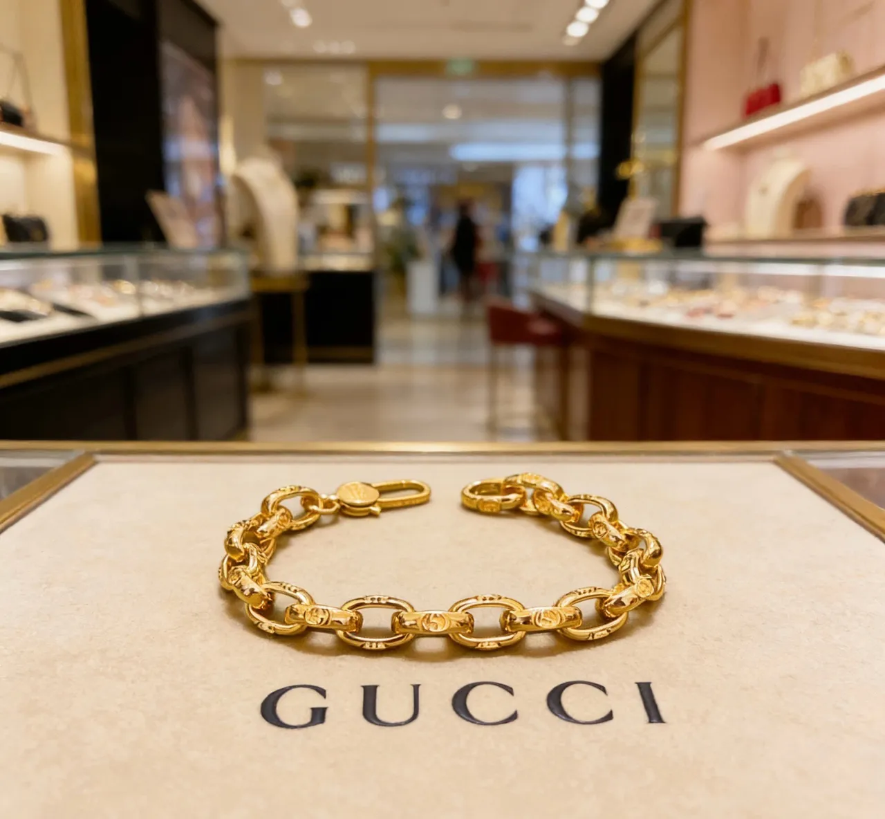 Gucci Ophidia Gold-Tone Interlocking G Link Bracelet 6