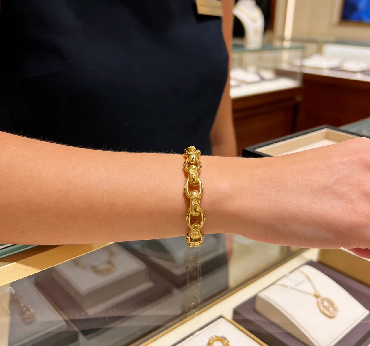 Gucci Ophidia Gold-Tone Interlocking G Link Bracelet 7