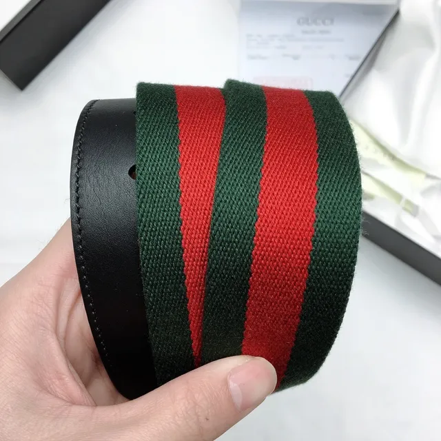 Gucci Ophidia Green Red Web Canvas Belt 2
