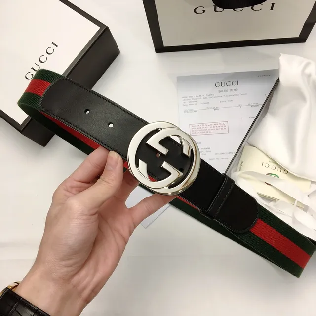 Gucci Ophidia Green Red Web Canvas Belt 5