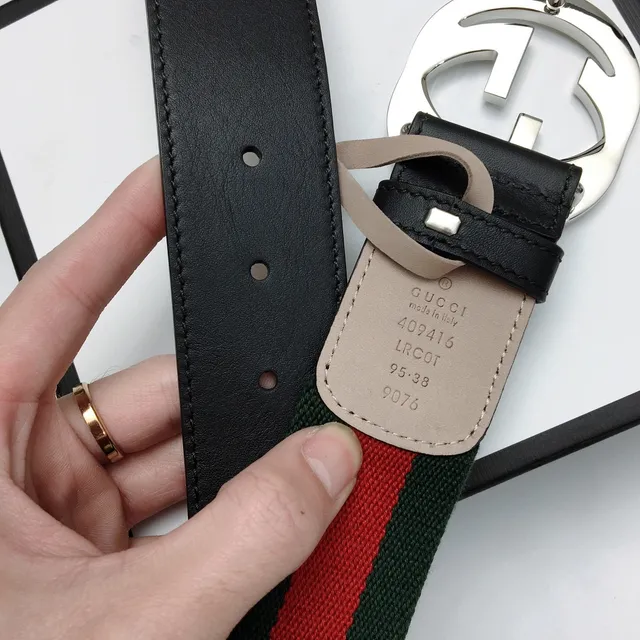 Gucci Ophidia Green Red Web Canvas Belt 7