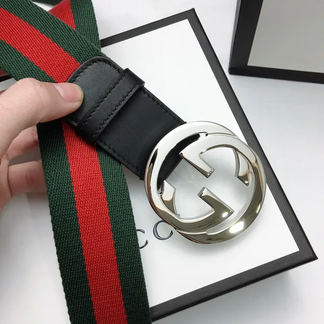 Gucci Ophidia Green Red Web Canvas Belt 8