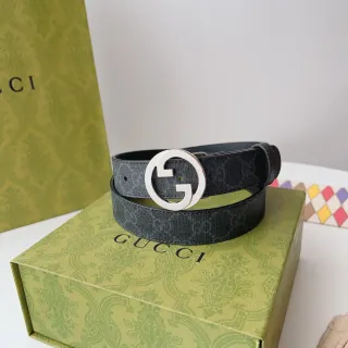 Gucci Ophidia Interlocking G Buckle GG Monogram Leather Belt