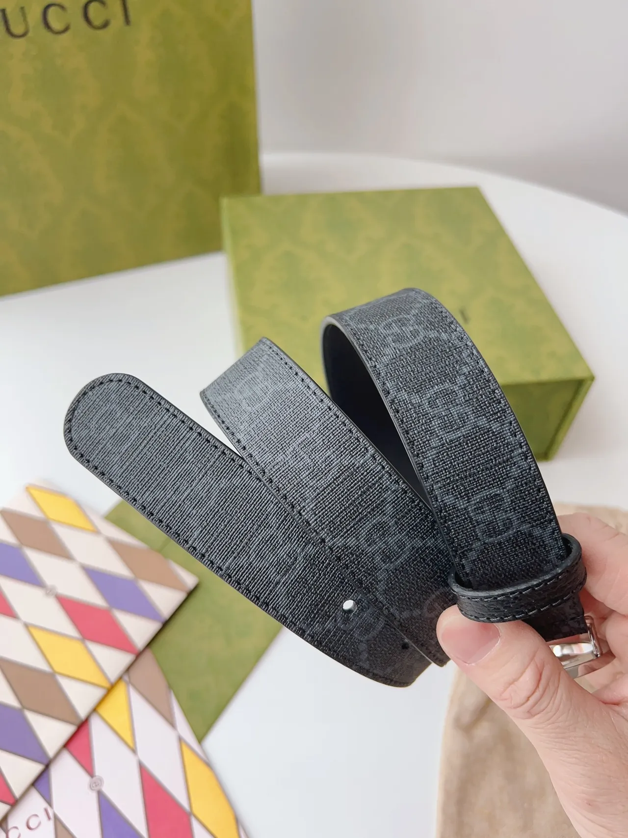Gucci Ophidia Interlocking G Buckle GG Monogram Leather Belt 3